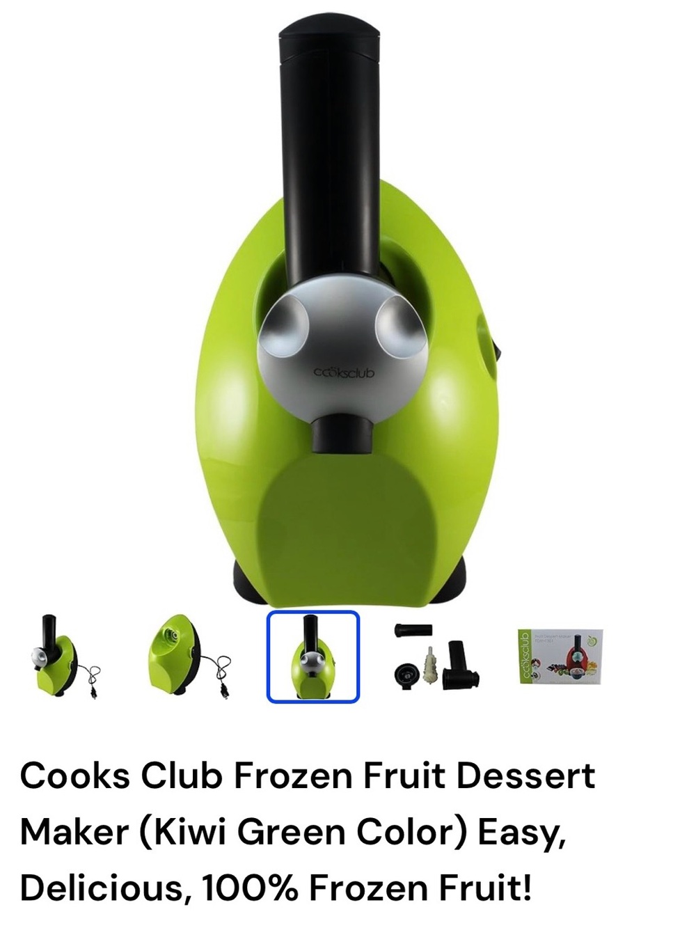 NEW Cooks Club  Frozen Fruit Dessert Maker